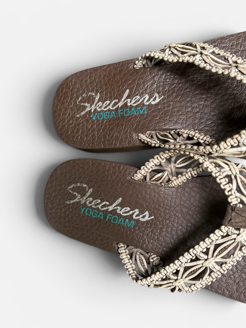 Skechers Meditation-Ocean Breeze Flip-Flop in Brown Women’s Sz 9 - Picture 6 of 10